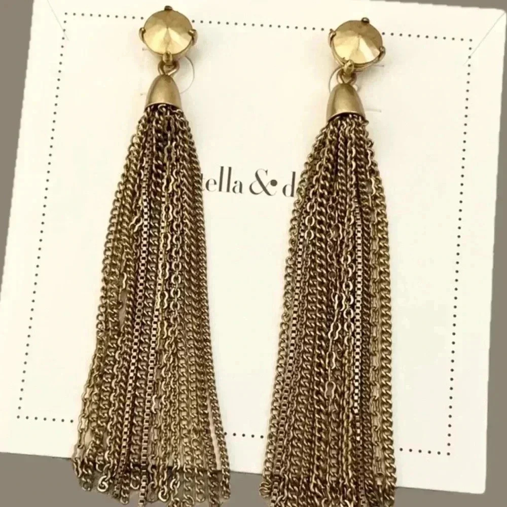 STELLA & DOT Chain Statement Earrings NWT